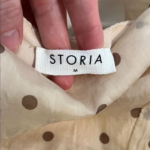 STORIA Puff Sleeve Polka Dot Mini Dress - Picture 5 of 5